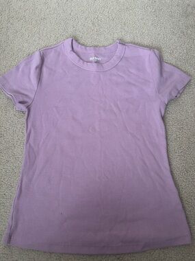 Old Navy Lilac Ribbed Short Sleeve Tee